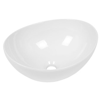 Plieger Scale keramische opbouw waskom ovaal 40.6x32.2x18.2cm zwart/wit
