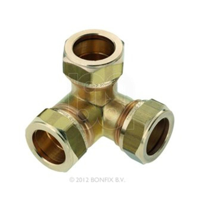 Bonfix laiton raccord à compression coude Té 22mm Gastec / Kiwa