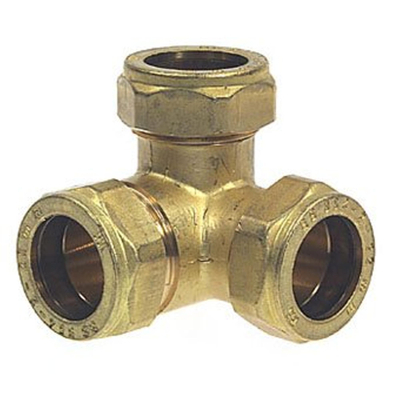 Bonfix laiton raccord à compression coude Té 22mm Gastec / Kiwa