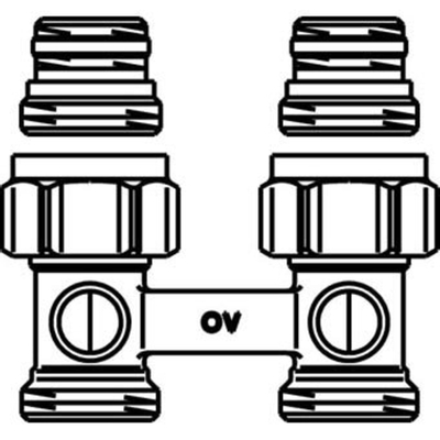 Oventrop H onderblok Multiflex F 1/2 x3/4 recht