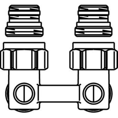 Oventrop H bloc de raccordement Multiflex F 1/2 x3/4 coudé