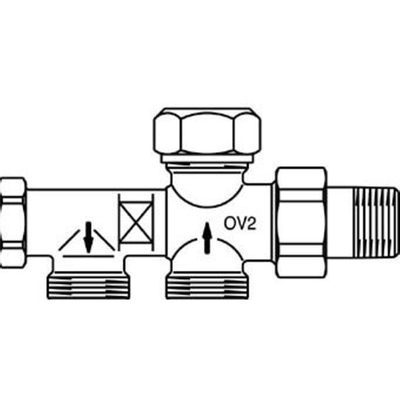 Oventrop Duo bloc inférieur 2-tubes réglable M24x1.5