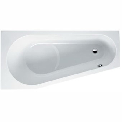 RIHO Delta baignoire standard 160x80cm Pose en angle gauche sans pieds Blanc brillant