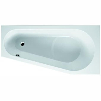 RIHO Delta baignoire standard 160x80cm installation en angle droite sans pieds blanc brillant