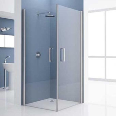 Novellini Giada cabine de douche accès d'angle 2G avec portes pivotantes 84/87x195cm profilé chrome mat verre clair