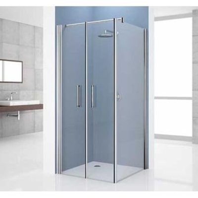 Novellini Giada Porte de douche pour niche 2B 84/90x195cm Verre transparent avec Bande satinée