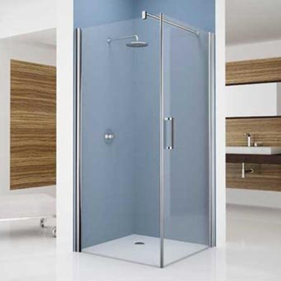 Novellini Giada paroi fixe F 93/96x195cm pour porte battante G profil chrome mat et verre transparent