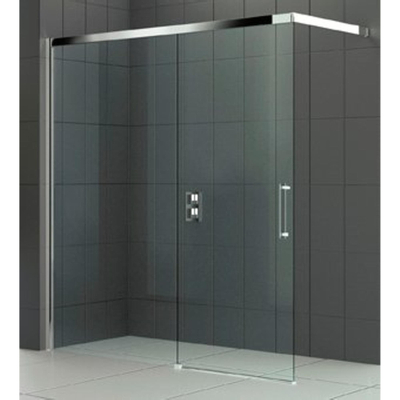 Novellini Rose PHB porte coulissante pour douche à l'italienne avec barre murale 137/140x200cm gauche profilé chrome mat et verre clair