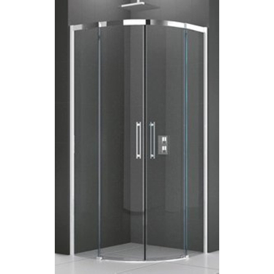 Novellini Rose r cabine de douche quart de rond avec portes coulissantes 90x90x200cm profil chrome et verre clair