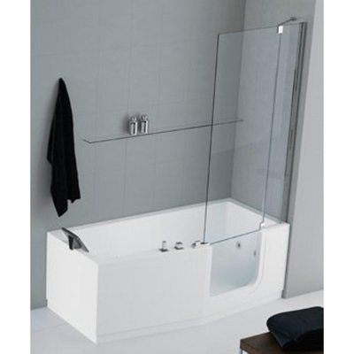 Novellini Iris paroi de baignoire Combi avec segment fixe droit 86x150cm profilé chrome et verre transparent