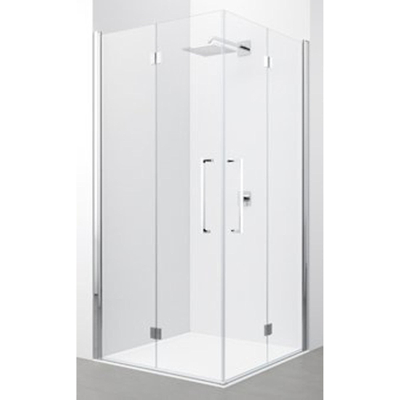 Novellini Young 2.0 2gs cabine de douche entrée d'angle avec portes pliantes 89/91x200cm match chrome/clair