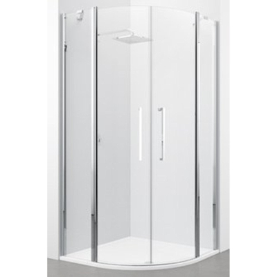 Novellini Young 2.0 R2 cabine de douche quart de cercle avec portes pivotantes et segments fixes 97.5/99.5x200cm matchroom/aqua