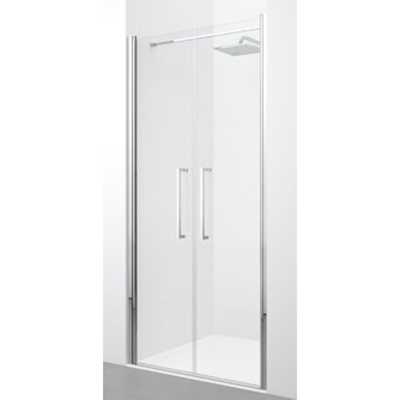 Novellini Young 2.0 2B porte pivotante 2 pièces pour niche 87/91x200cm chrome/transparente