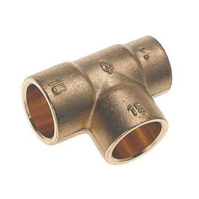 Raccord en laiton T réducteur capillaire 22x22x15 mm Gastec Kiwa