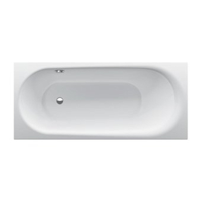 Bette Comodo baignoire tôle d'acier rectangulaire avec trop-plein à l'avant et côté pieds droit 170x75x45cm blanc