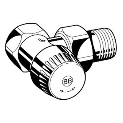 Honeywell Ultraline thermostatische radiatorafsluiter BB binnenwerk 1/2 haaks Kvs 0,62 m3 h