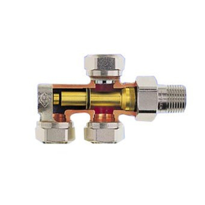 Heimeier Duolux bloc de raccordement inférieur 2 tubes M24x1,5 1/2 non réglable