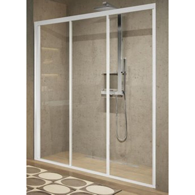 Novellini Lunes 2.0 porte coulissante 3 pièces 3P 96/102x195cm chrome/clair