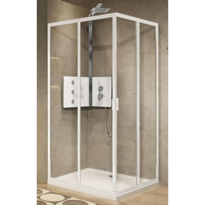 Novellini Lunes 2.0 accès d'angle A avec portes mortier jointuresantes 87/90x195cm matchroom/clair