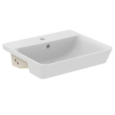 Ideal Standard Connect Air Lavabo à demi-encastrer Cube 50x44xcm 1 trou de robinet avec trop-plein blanc