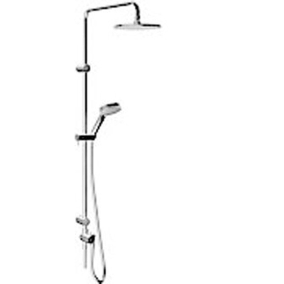 Hansa Viva colonne de douche pour montage apparent ou encastré 1/2 avec tuyau de raccordement avec tête et douchette à main 3 pcs hans chrome