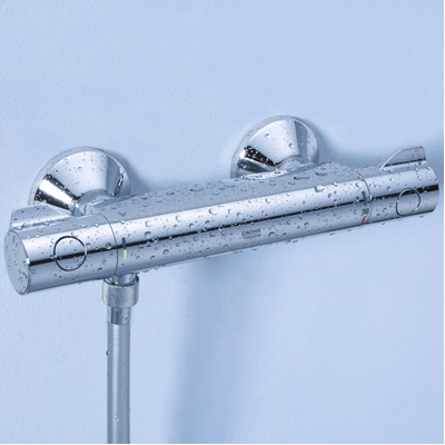 Grohe Grohtherm 800 douchekraan thermostatisch met koppelingen EcoJoy en volumegreep met ecobutton chroom TWEEDEKANS