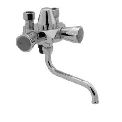 Venlo Nimbus II Messing Eco robinet poussoir combinaison y compris bec inférieur 8 bar chrome