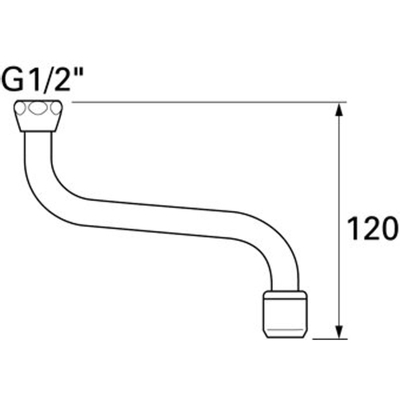 Venlo bec orientable vers le bas avec régulateur de jet 1/2x130mm chrome