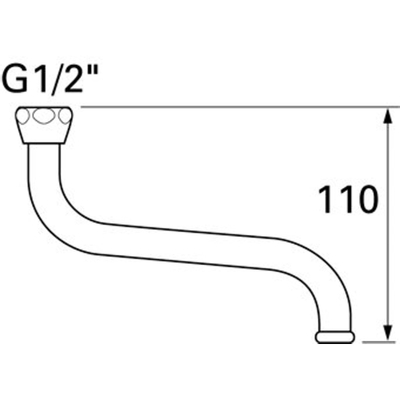 Ideal Standard Onderdelen draaibare onderuitloop 1/2"x250mm chroom