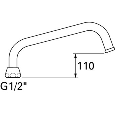 Ideal Standard Pièces détachées bec supérieur orientable 1/2"x200mm chrome