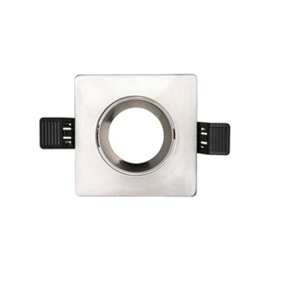 Interlight cadre carré IP20 pour module LED MR16 90mm chrome brossé IL F90SM