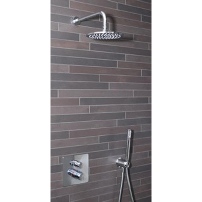 Ideal Standard Showerpack EASY box Slim Colonne de douche thermostatique avec douche pluie ø20cm bras de douche douchette stick et flexible 175cm chrome