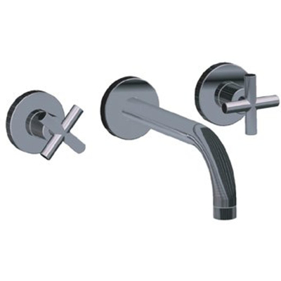 Plieger Cross robinet mural avec bec fixe avec poignées en croix chrome