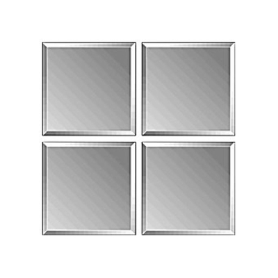 Plieger Tiles 3mm tegelspiegel per 4 stuks met kleefstrips 15x30cm zilver OUTLETSTORE