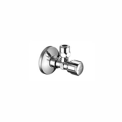 Schell Comfort robinet d'arrêt d'angle avec rosace avec bouton Kiwa 3/8x10mm chrome