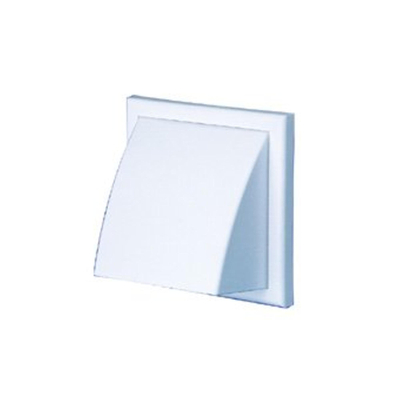 Plieger buitenrooster kunststof met schuine kap en afsluitklep aansl 100mm af met 154x154mm bruin