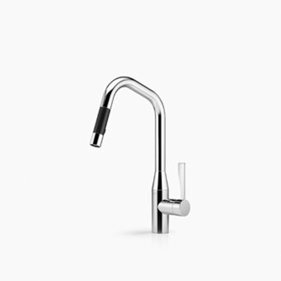 Dornbracht Sync Mitigeur de cuisine monotrou avec bec angulaire extensible avec douchette rotatif à 360° saillie 24cm platine mat