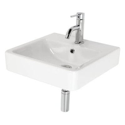 Plieger Seattle wastafelset – 45x45x15.8 cm – keramiek wit glans – chromen kraan