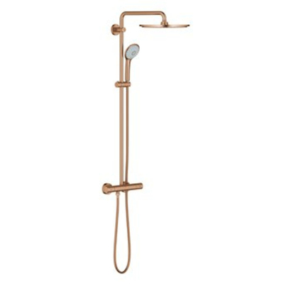 Grohe Euphoria XXL douchesysteem met douchekraan thermostatisch met Rainshower Cosmo 310 hoofddouche en handdouche brushed warm sunset TWEEDEKANS