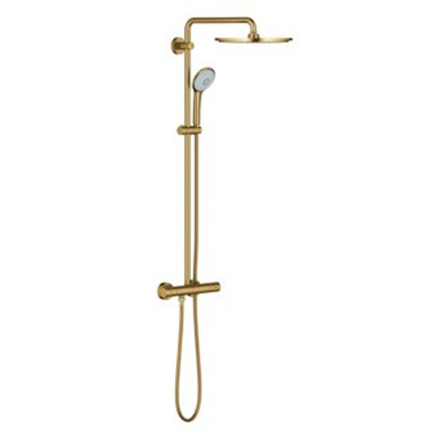 Grohe Euphoria XXL douchesysteem met douchekraan thermostatisch met Rainshower Cosmo 310 hoofddouche en handdouche brushed cool sunrise TWEEDEKANS