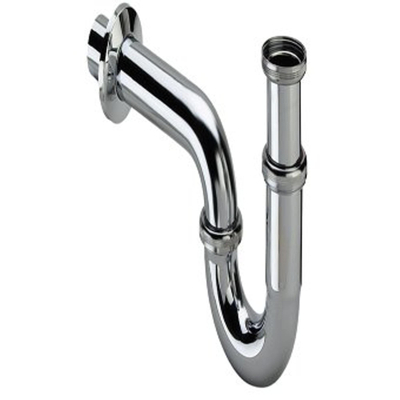 Viega siphon tubulaire avec tube mural avec rosace 6/4 chrome