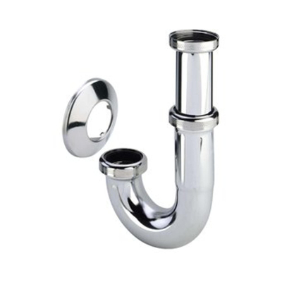 Viega siphon tubulaire sans tube mural 6/4 avec rosace chrome