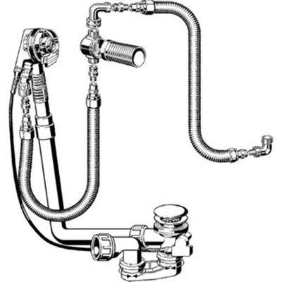 Viega Multiplex Multiplex Trio évacuation de baignoire et combinaison de remplissage de trop-plein partie encastrée 40x725mm avec brise-colonne version spéciale