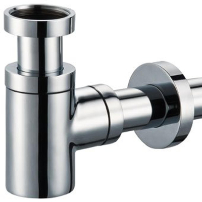 Plieger siphon design raccourci rond 5/4 avec tube de paroi de 30cm et rosace en acier inoxydable