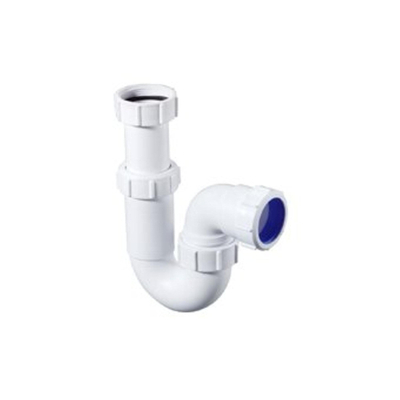 McAlpine Siphon tubulaire en plastique siphon tubulaire modèle P avec marque de qualité KOMO 40x40mm 2xraccord par collier