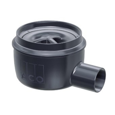 Aco Showerdrain easyflow siphon de douche sortie horizontale 50mm garde d'eau 50mm gris
