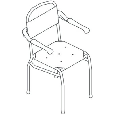 Handicare Linido chaise de douche hauteur d’assise 49cm avec accoudoirs relevables blanc