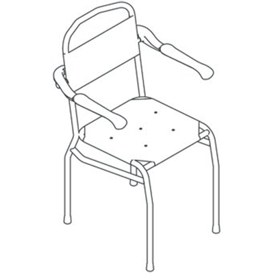 Handicare Linido chaise de douche hauteur du siège 54cm avec accoudoirs blanc