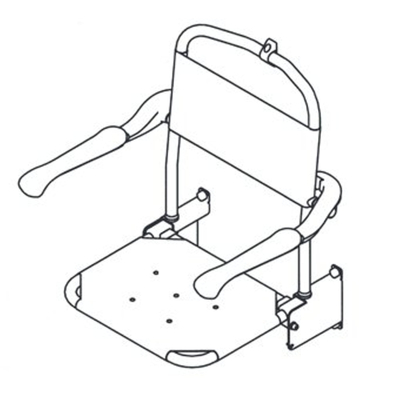 Handicare Handicare Linido douchezitting met rugleuning RVS wit