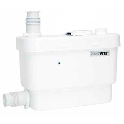 Sanibroyeur Sanivite pompe eaux usées pour cuisine douche baignoire bidet et lavabo hauteur de refoulement 5m ou horizontale 50m blanc